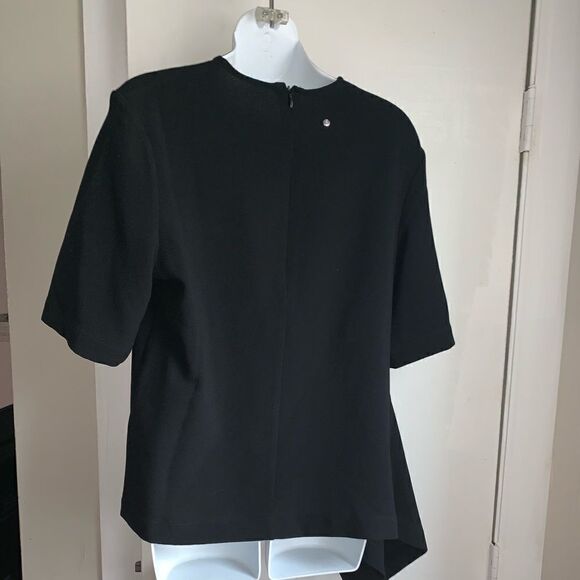 BACK LABEL Black Short Sleeve Assymetrical Top-L - Picture 3 of 5